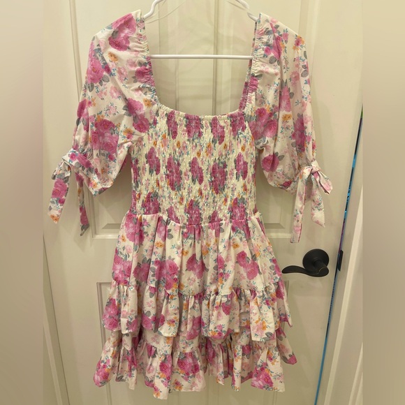 TCEC Floral piped stripe dress